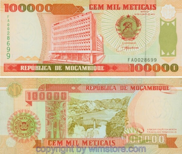 Mosambik, P139, 100000 Medicais 16.6.1993