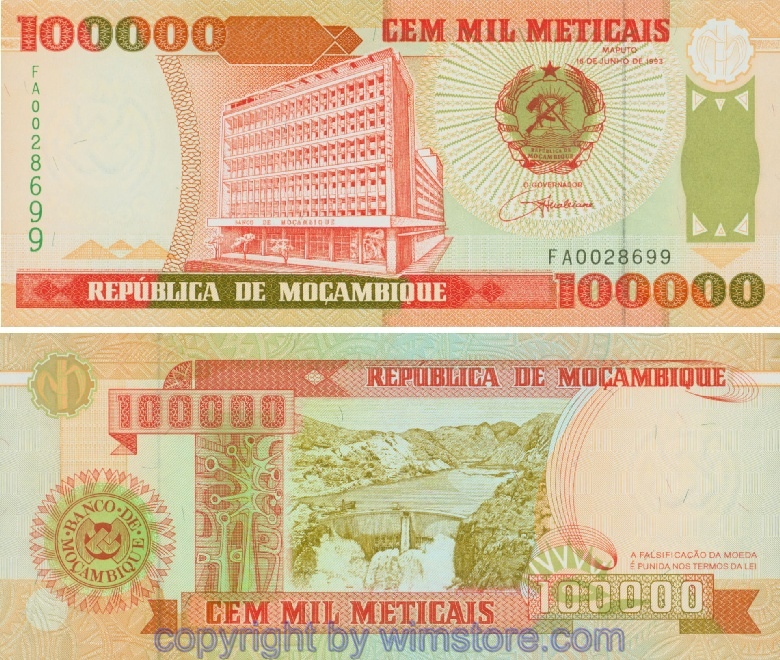 Mosambik, P139, 100000 Medicais 16.6.1993