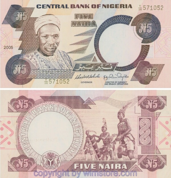 Nigeria, P24j, 5 Naira 2005