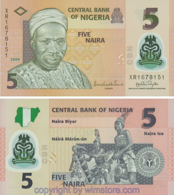 sg23171 Nigeria, P38b2, 5 Naira 2009