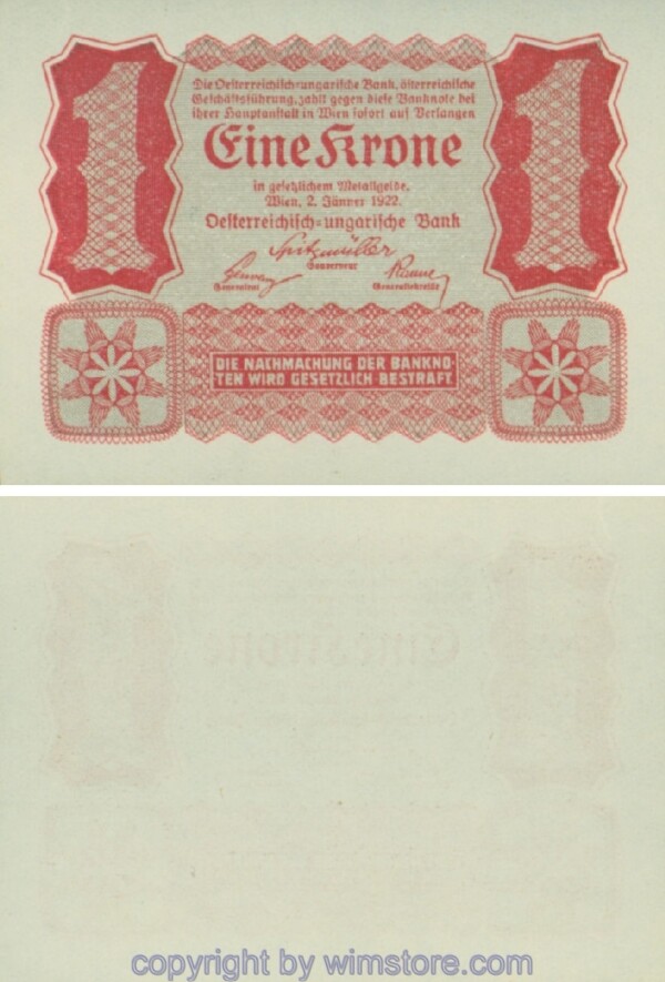 Österreich, 1. Republik, P073, 1 Krone 1922