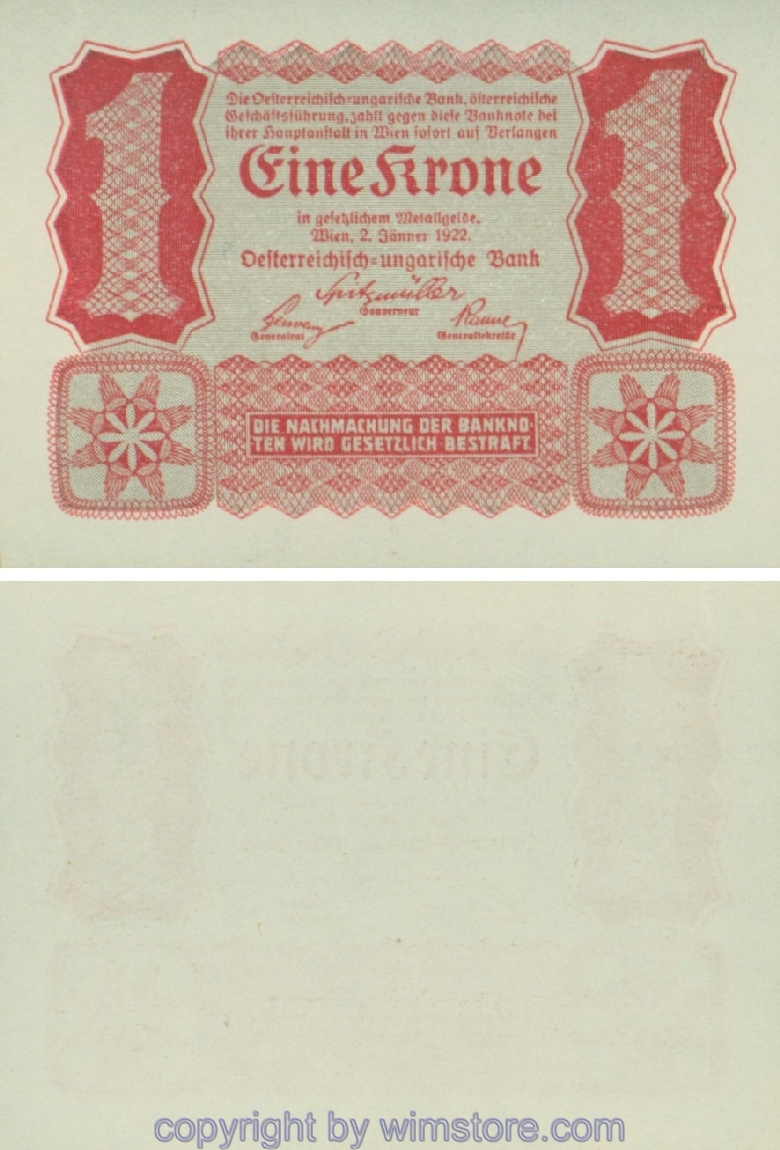 Österreich 1. Republik, P073, 1 Krone 1922