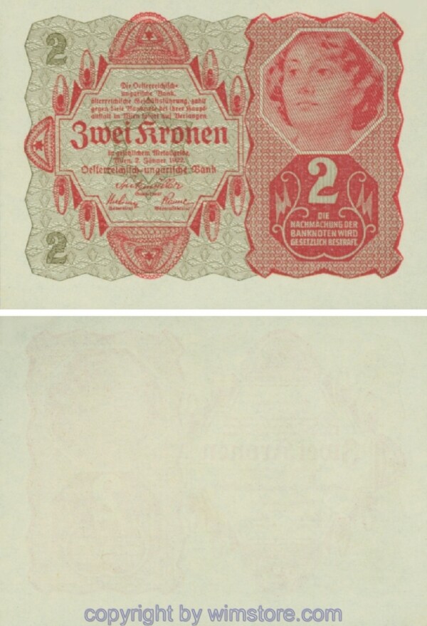 Österreich, 1. Republik, P074, 2 Kronen 1922