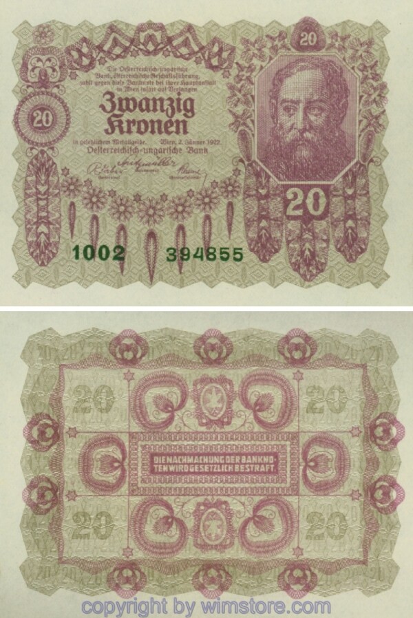 Österreich, 1. Republik, P076, 20 Kronen 1922