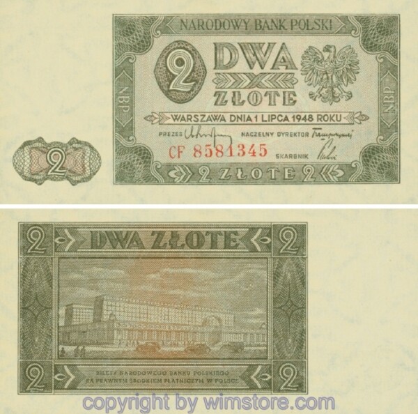 Polen, P134, 2 Zlote 1.7.1948