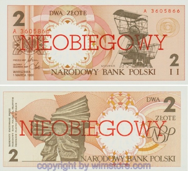 Polen, P165a, 2 Zlote 1990, Nieobiegowy