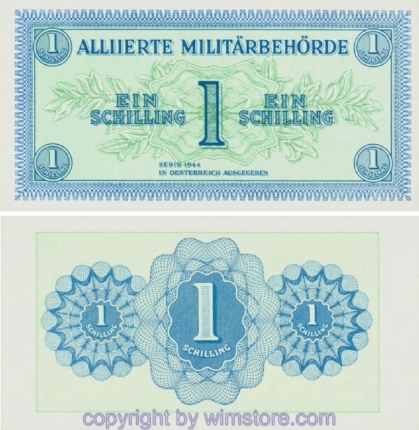 Alliierte Militärbehörde, P 103a, 1 Schilling 1944, Wz. Military Authority