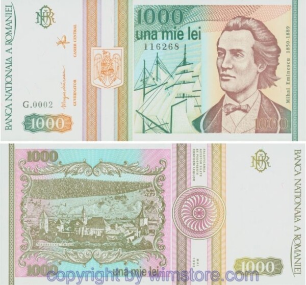 Rumänien, P102, 1000 Lei 05-1992