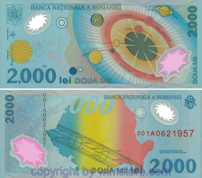 Rumänien, P111a, 2000 Lei 1999