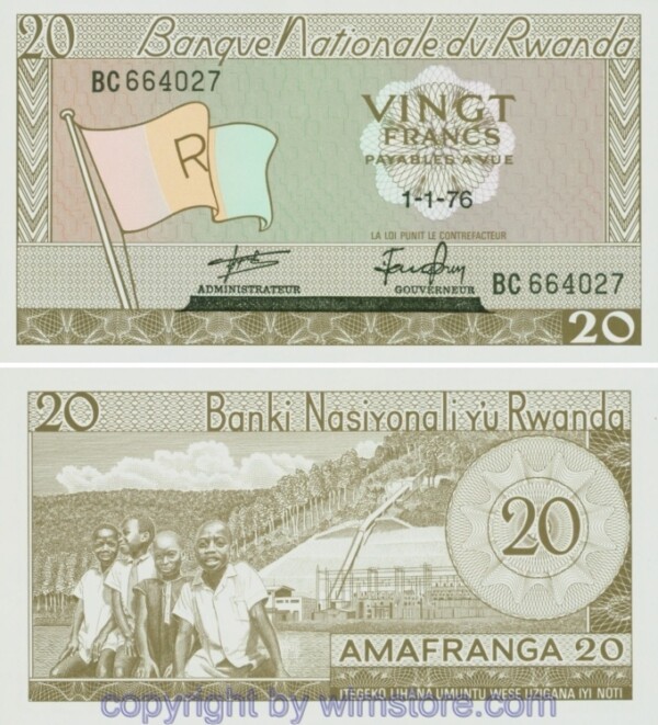 Rwanda, P 06e, 20 Francs (1964 - 1976)