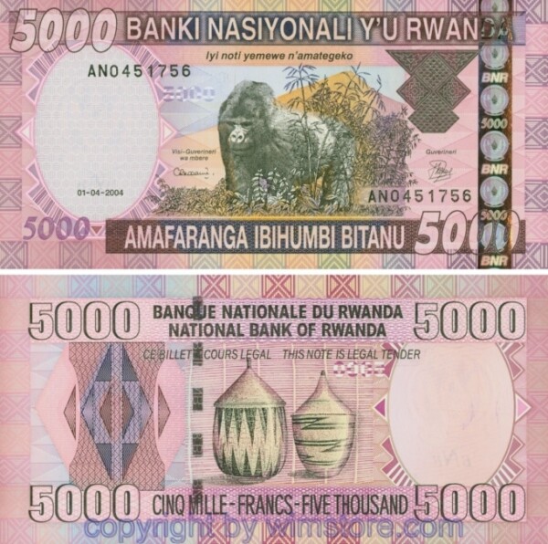Rwanda, P 33a, 5000 Francs 2004