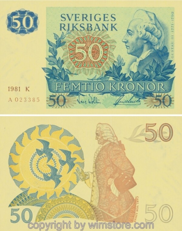 Schweden, P 53e, 50 Kronor 1978, 1979, 1981