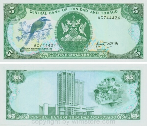 Trinidad & Tobago, P 37a, 5 Dollars, Chap. 79.02
