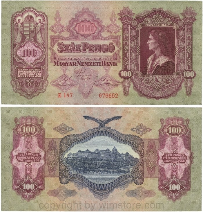 Ungarn, P 098, 100 Pengö, 01.07.1930