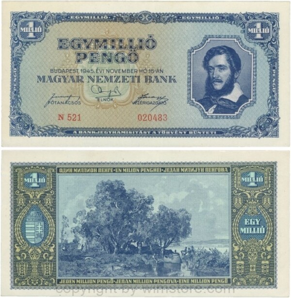Ungarn, P 122, 1 Million Pengö, 16.11.1945