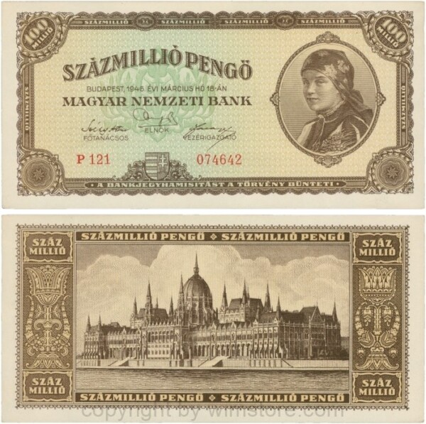 Ungarn, P 124, 100 Millionen Pengö, 18.03.1946