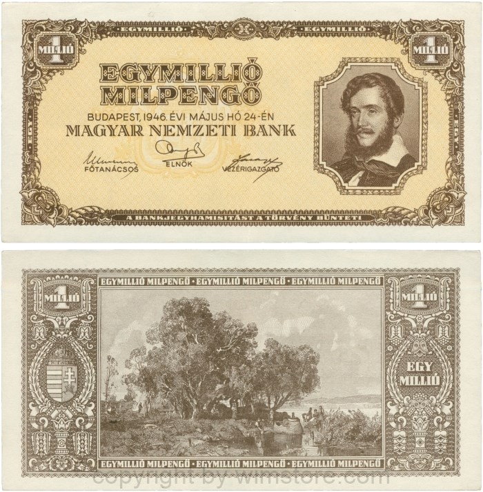 Ungarn, P 128, 1.000.000 Milpengö = 1.000.000.000.000 Pengö, 24.05.1946