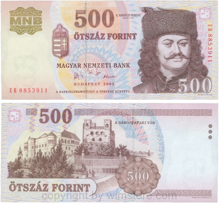 Ungarn, P 188d, 500 Forint 2005