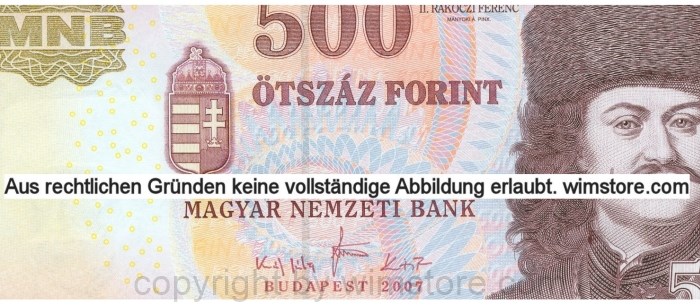 ungarn, p 196a, 500 forint 2007