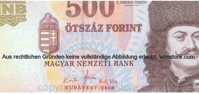 ungarn, p 196b, 500 forint 2008
