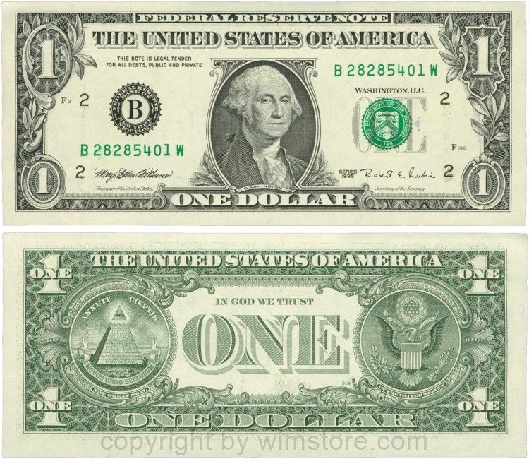 USA, P 496a, 1 Dollar 1995