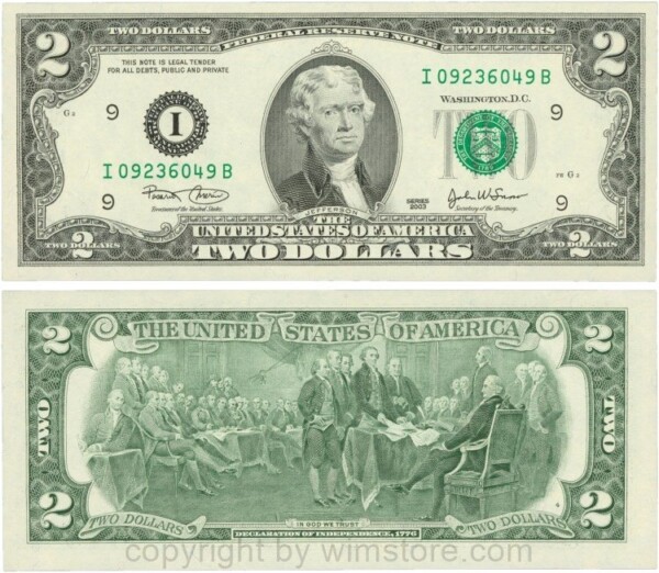 sg25510 USA, P 516a, 2 Dollars 2003