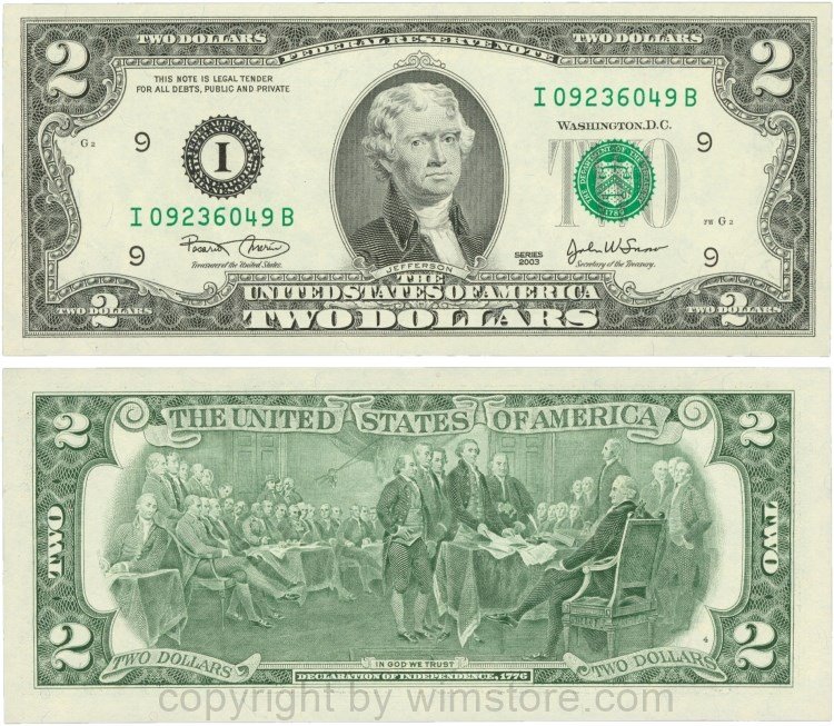 USA, P 516a, 2 Dollars 2003