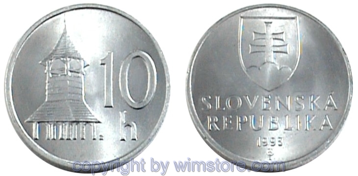 Slowakei, 10 Halierov ab 1993, KM 17, Aluminium