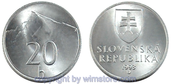 Slowakei, 20 Halierov ab 1993, KM 18, Aluminium