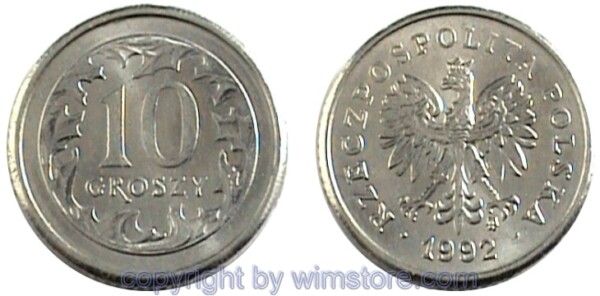 Polen, 10 Groszy ab 1990, Y 279, Ku/Ni