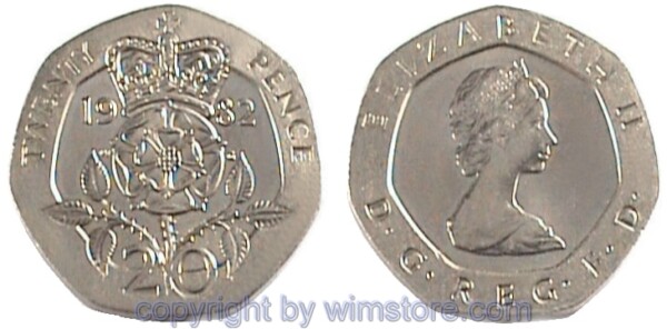 Großbritannien, 20 Pence 1982 - 1984, KM 931, Ku/Ni