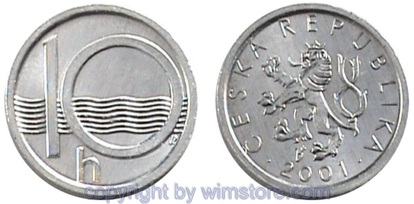 Republik Tschechien, 10 Haleru ab 1993, KM 6, Aluminium