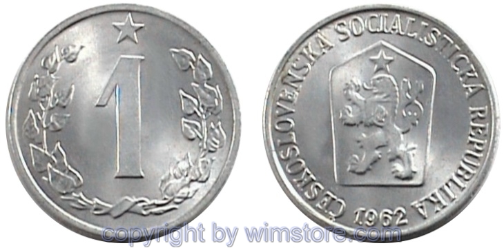 Tschechoslowakei, 1 Haler 1962 - 1986, KM 51, Aluminium