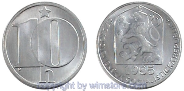 Tschechoslowakei, 10 Haleru 1974 - 1990, KM 80, Aluminium