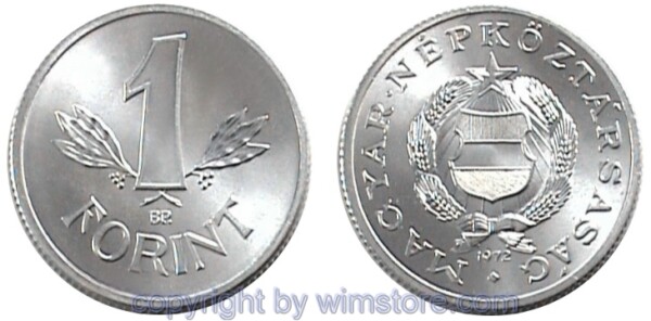 Ungarn, 1 Forint 1967 - 1989, KM 575, Aluminium