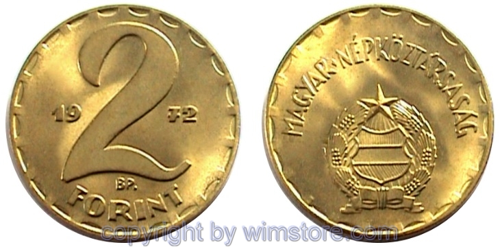 Ungarn, 2 Forint 1970 - 1989, KM 591, Messing