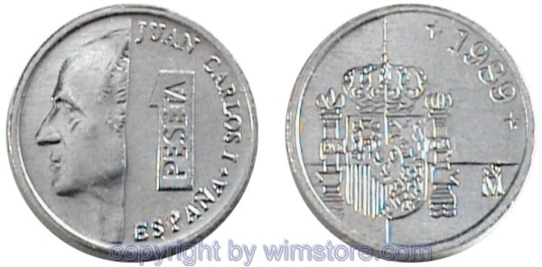 Spanien, 1 Peseta 1989 - 2001, KM 832, Aluminium