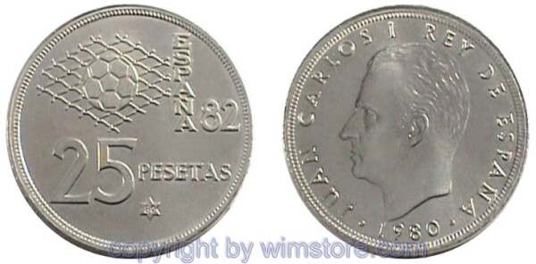 Spanien, 25 Pesetas 1980, KM 818, Ku/Ni