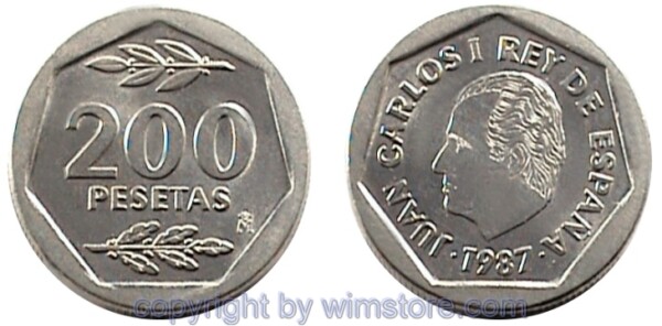 Spanien, 200 Pesetas 1986 - 1988, KM 829, Ku/Ni
