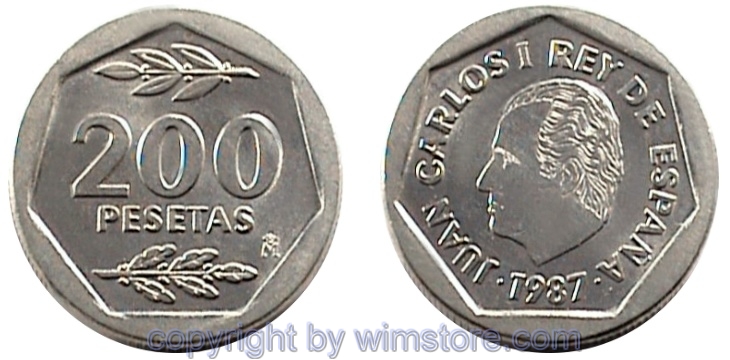 Spanien, 200 Pesetas 1986 - 1988, KM 829, Ku/Ni