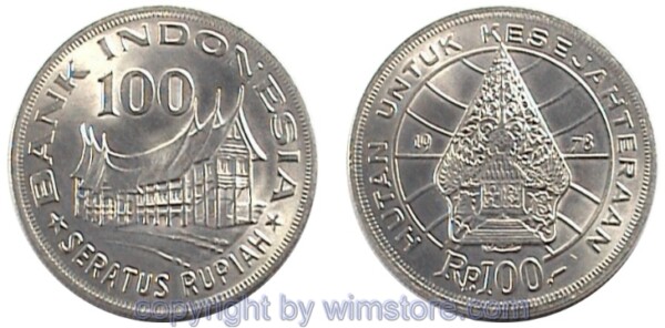 Indonesien, 100 Rupiah 1978 FAO, KM 42, Ku/Ni