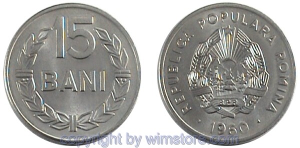 Rumänien, 15 Bani 1966, KM 93, Stahl vernickelt