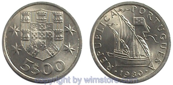 Portugal, 5 Escudos 1963 - 1986, KM 591, Ku/Ni