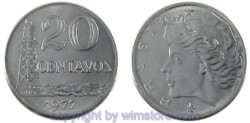 Brasilien, 20 Centavos, 1975 - 1979, KM 579.1a, Stahl