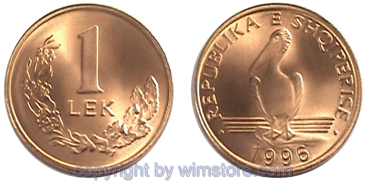 Albanien, 1 Lek 1996, KM 75, Broze, st