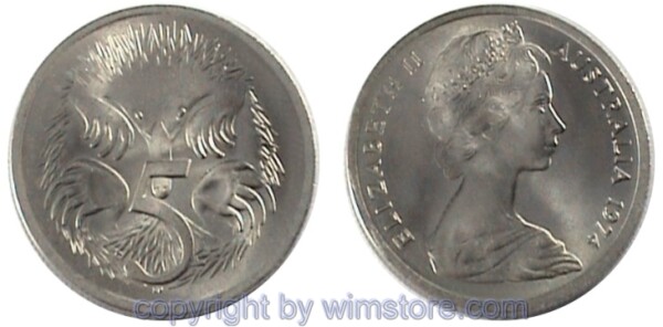 Australien, 5 Cents 1966 - 1984, KM 64, Ku/Ni