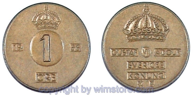 Schweden, 1 Öre 1952 - 1971, KM 820, Bronze
