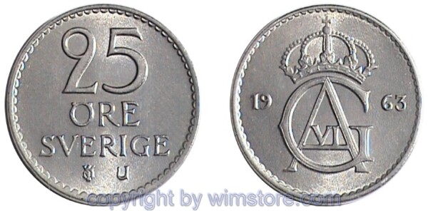 Schweden, 25 Öre 1962 - 1973, KM 836, Ku/Ni