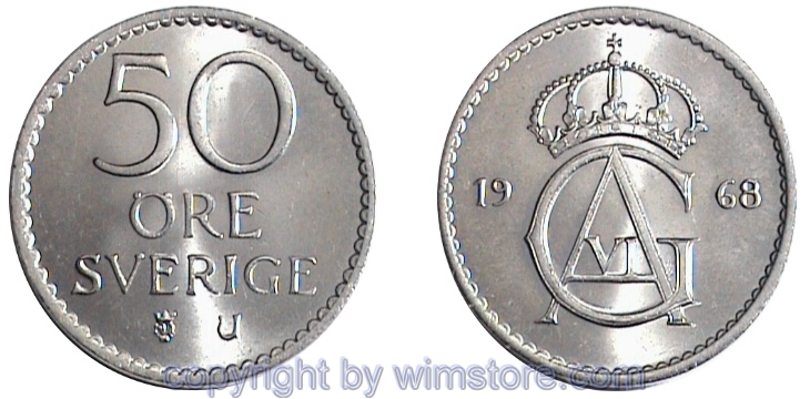 Schweden, 50 Öre 1962 - 1973, KM 837, Ku/Ni