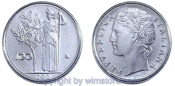 Italien, 100 Lire 1990 - 1992, KM 96.2, Stahl